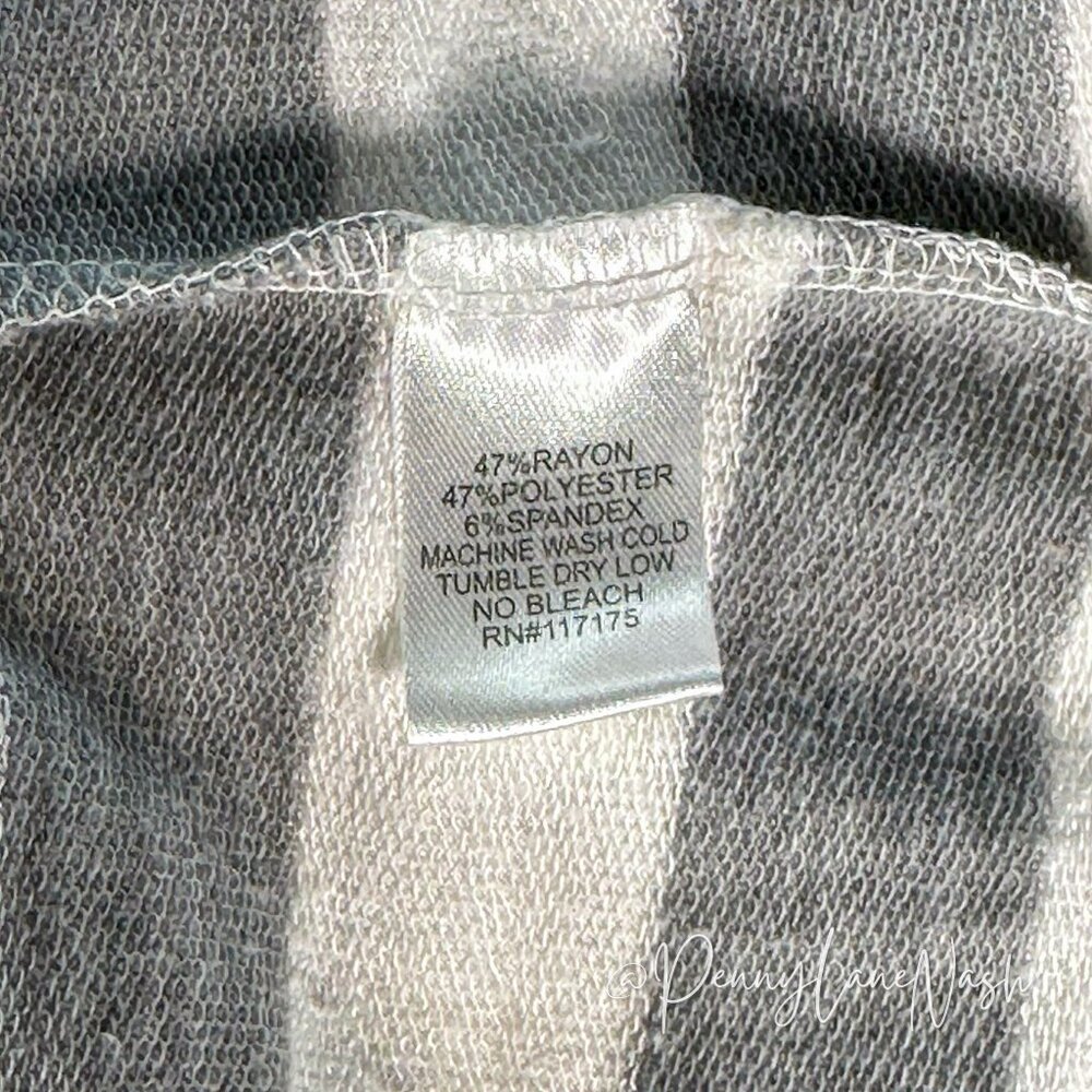 Sandiva Striped Pullover Terry Tunic Hoodie Gray/White - Picture 6 of 11